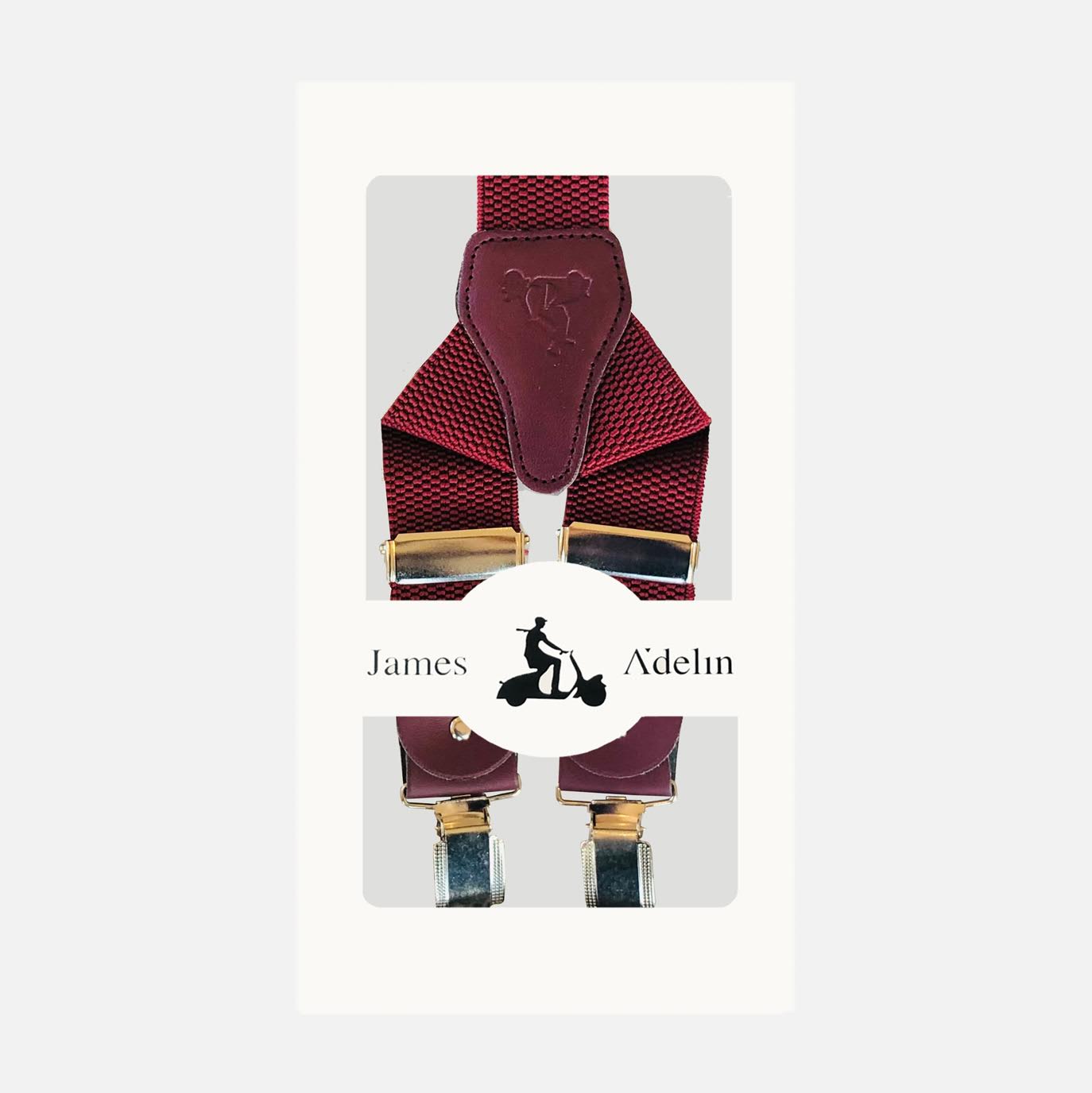 Burgundy Mens Luxury Textured Weave Suspenders