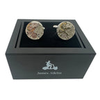 Silver Gear Circular Cuff Links