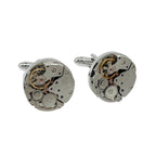 Silver Gear Circular Cuff Links