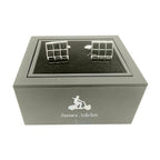 Silver/Black Divided Squares Cuff Links