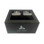 Silver Barrel Ribbed Cuff Links