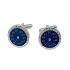Silver/Blue Watch Circular Cuff Links