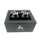 Antique Silver Polo Player Cuff Links