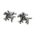 Antique Silver Polo Player Cuff Links