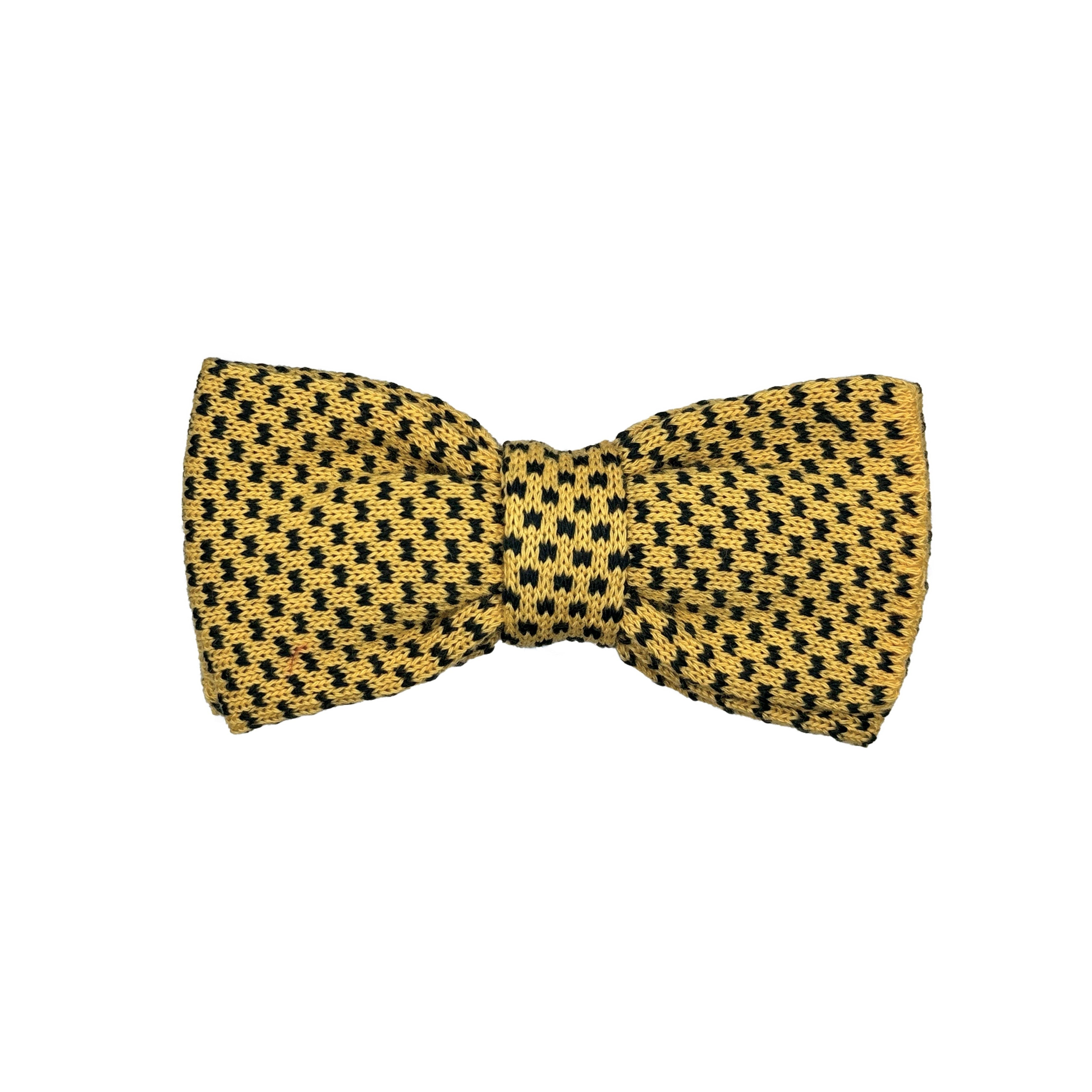 Gold/Black Luxury Mens Italian Mens Italian Birdseye Cotton Knitted Bow Tie