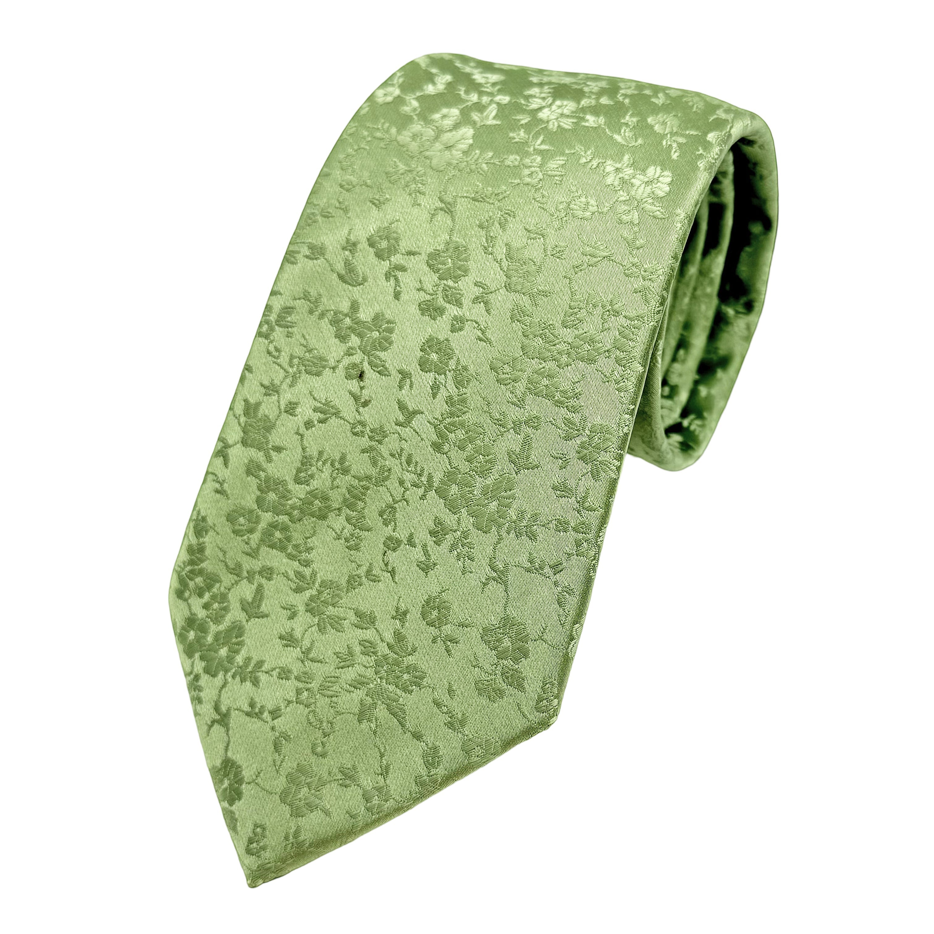 Sage Green Floral Weave Neck Tie