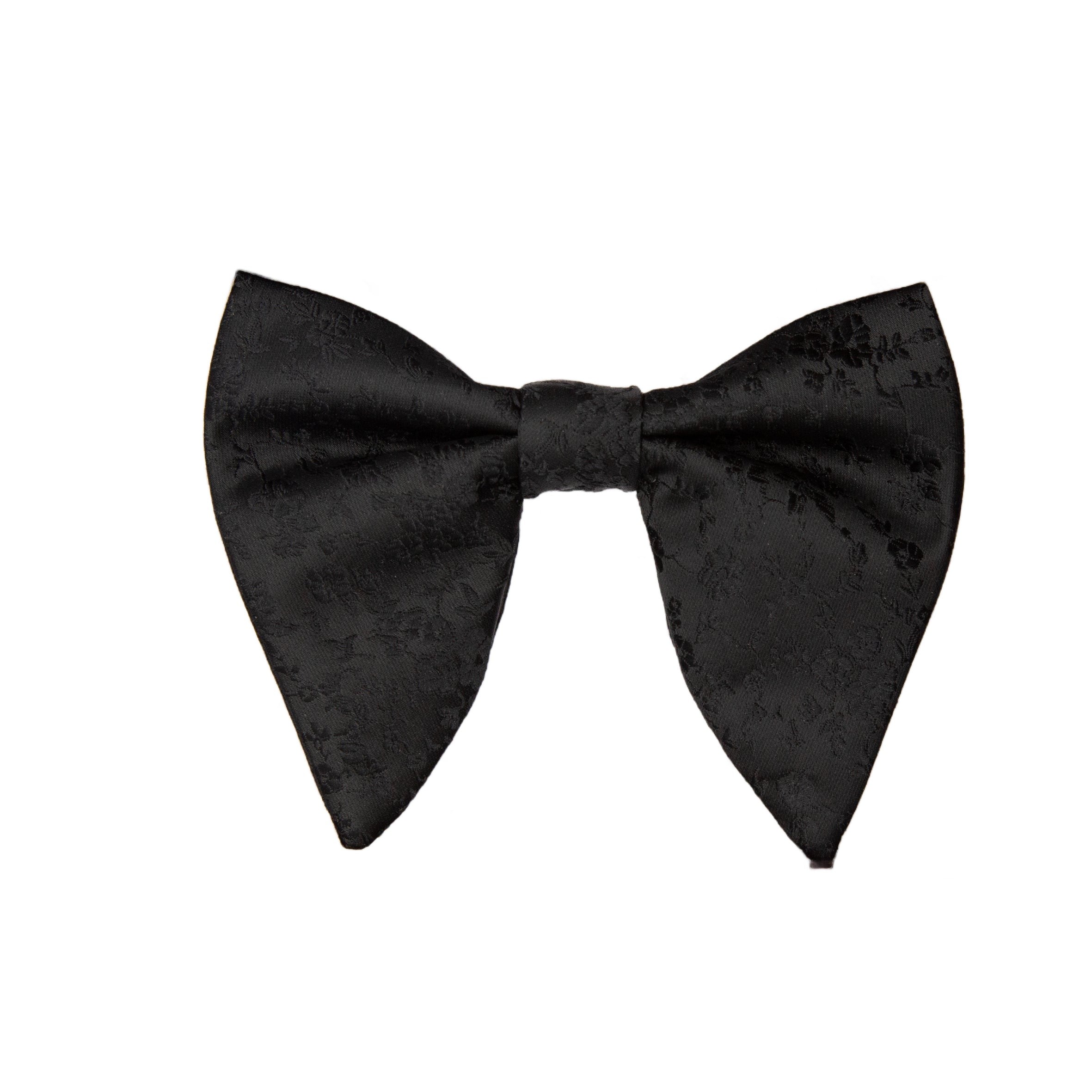 Black Luxury Floral Weave Butterfly (Tom Ford Style) Bow Tie