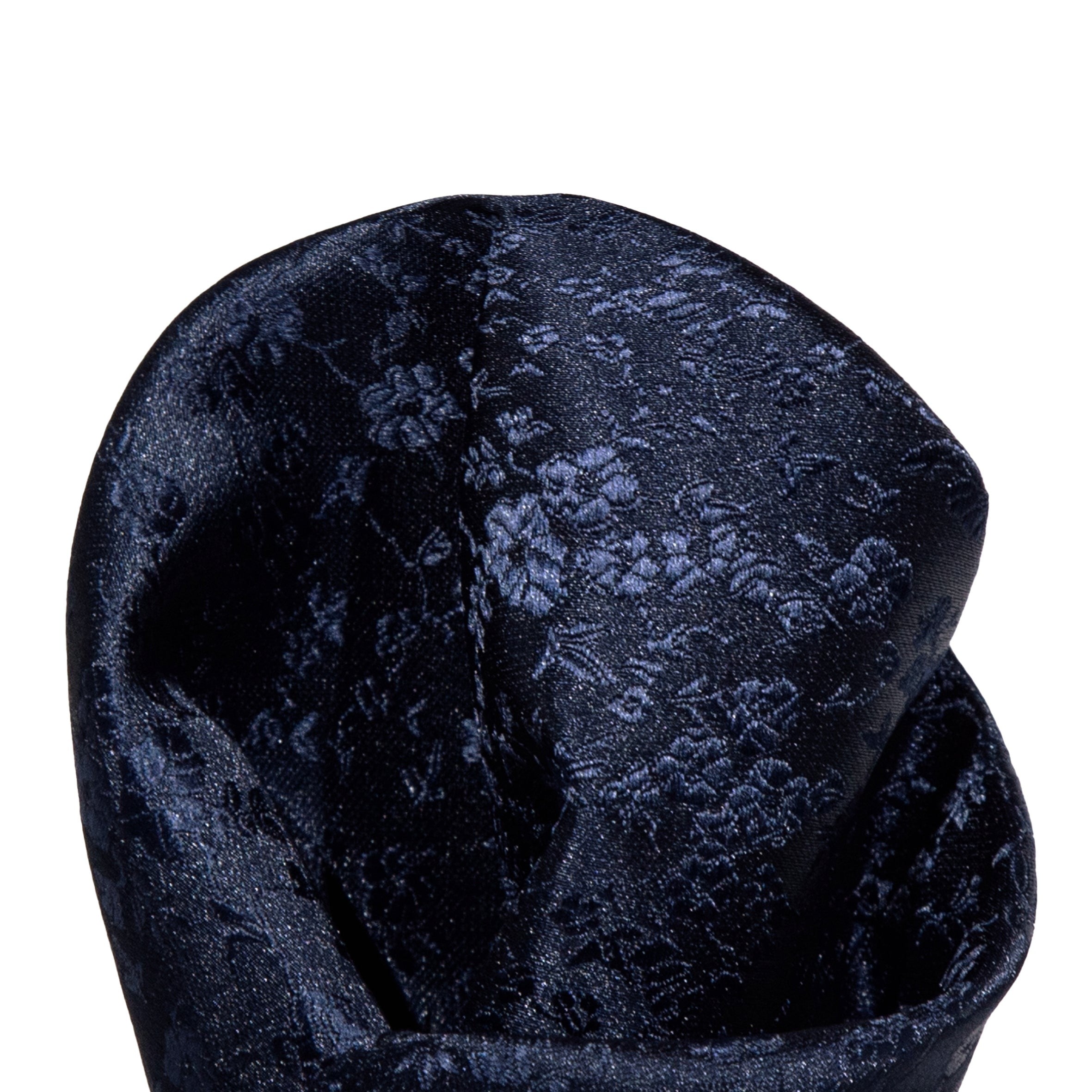 Navy Luxury Weave Floral Pocket Square