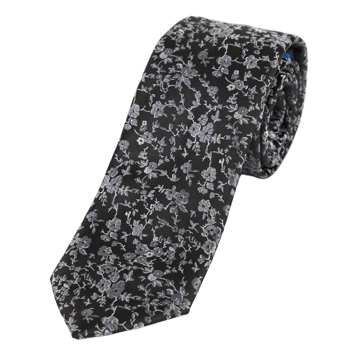 Black/Grey Luxury Floral Weave Neck Tie