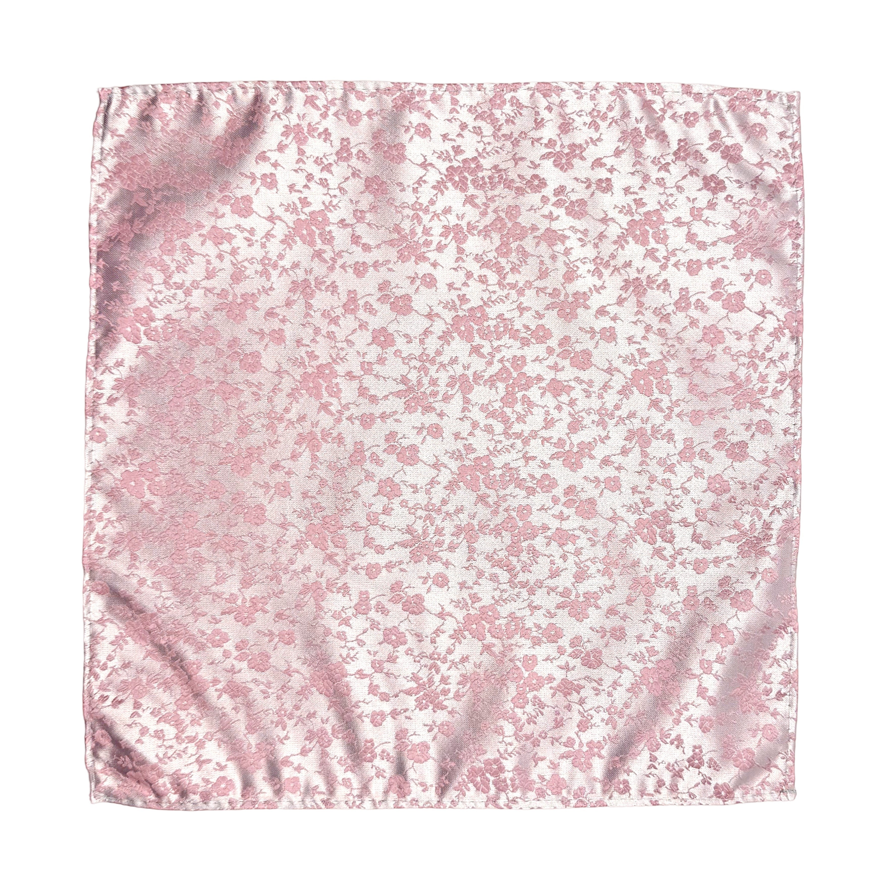 Soft Pink Luxury Weave Floral Pocket Square