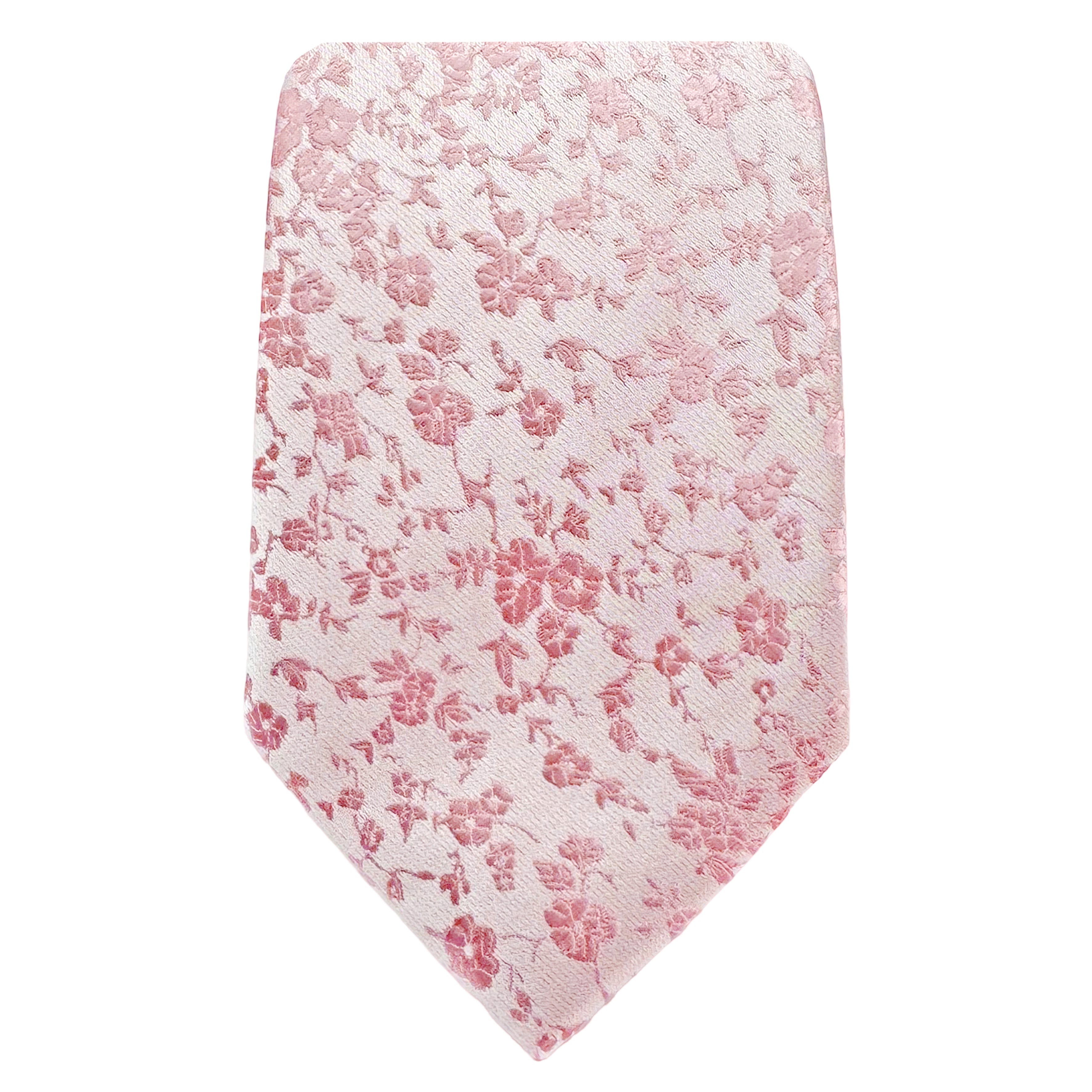 Soft Pink Luxury Floral Weave Neck Tie