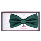 Dark Green Luxury Mini Floral Weave Bow Tie