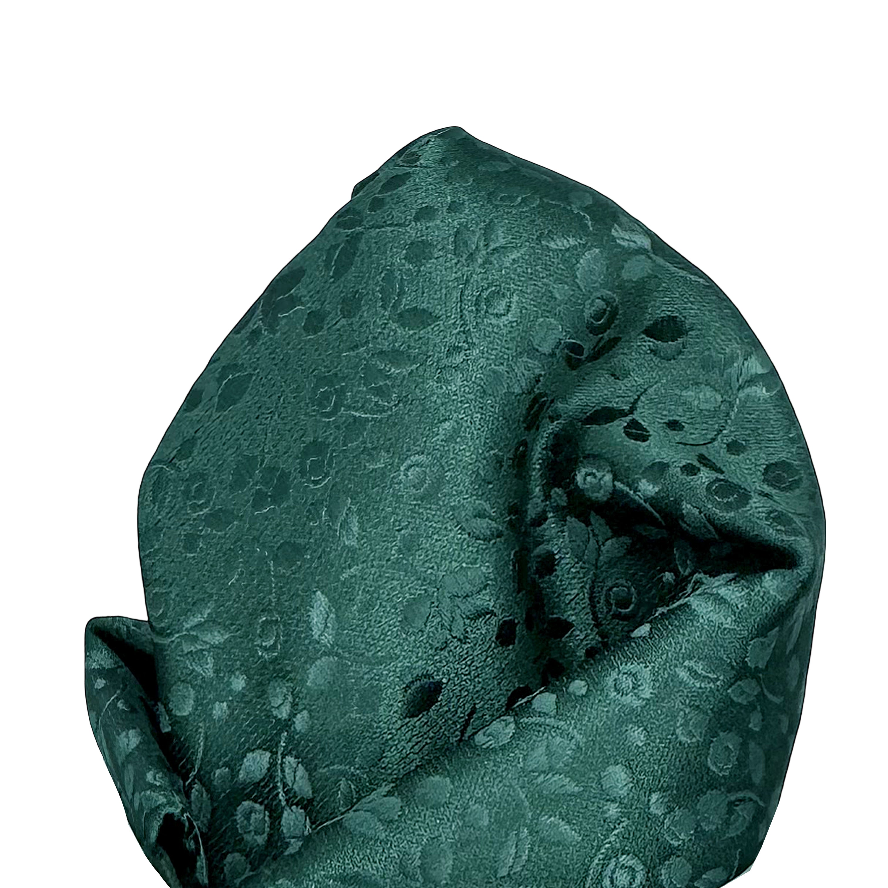 Dark Green Luxury Mini Floral Weave Pocket Square