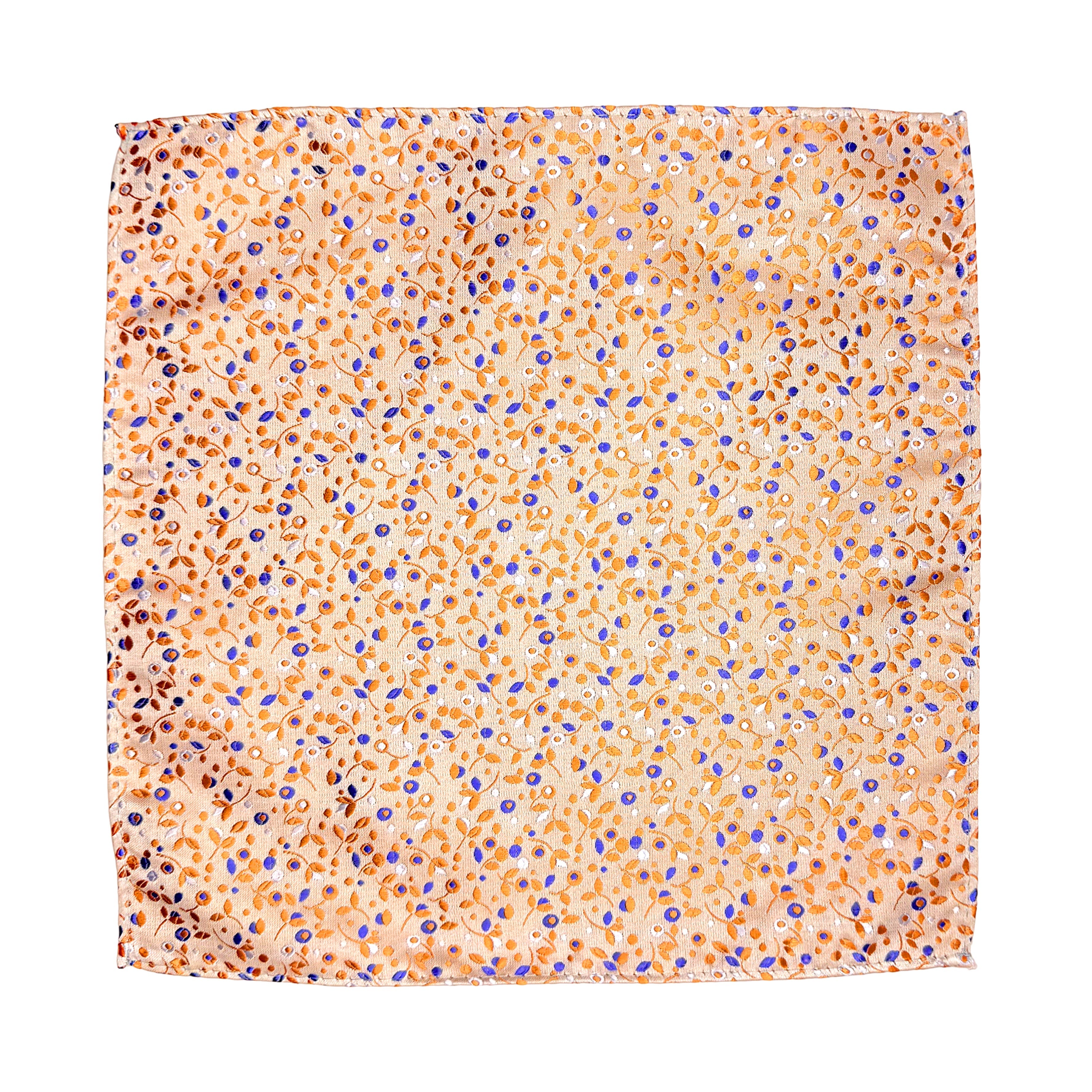 Soft Orange Luxury Mini Floral Weave Pocket Square