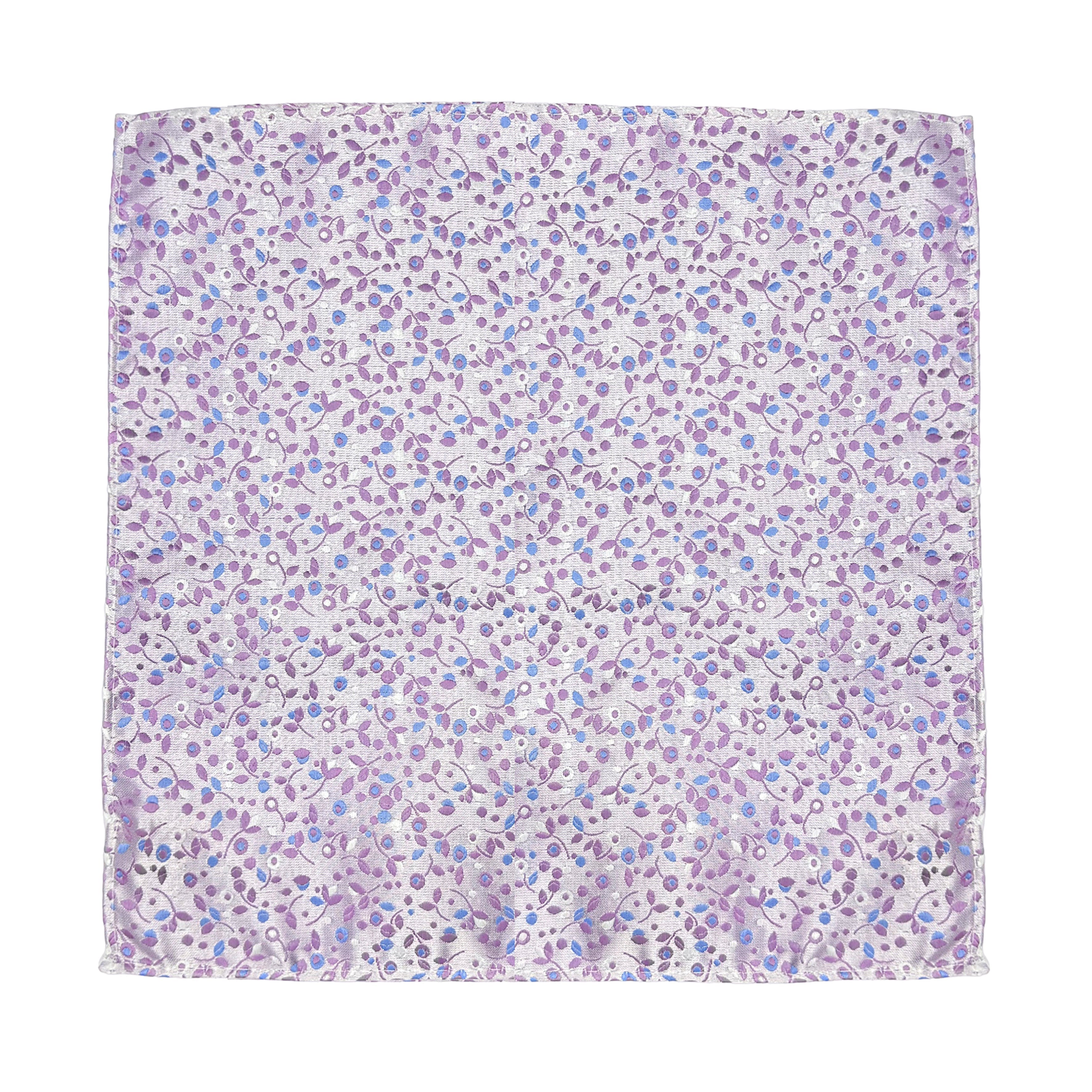 Lilac Luxury Mini Floral Weave Pocket Square