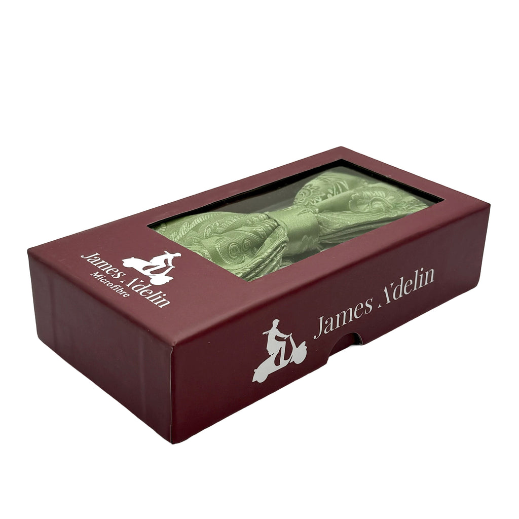 Sage Green Luxury Paisley Weave Bow Tie