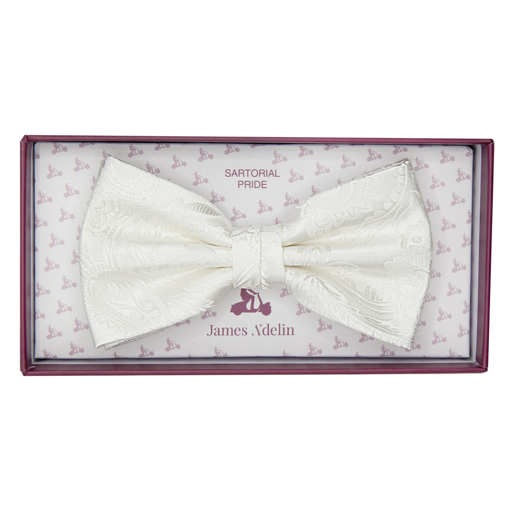 Off White Luxury Paisley Weave Bow Tie