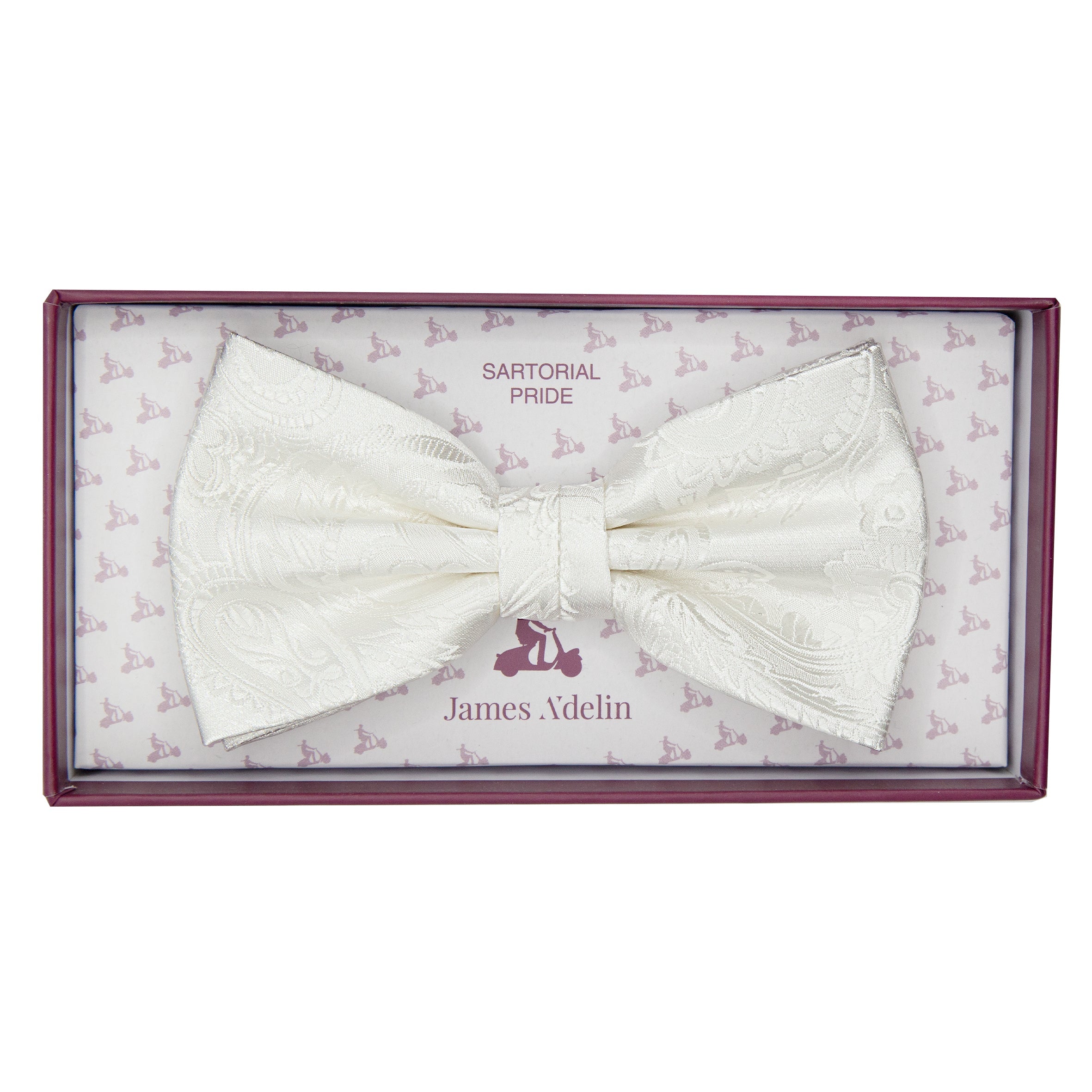 Off White Luxury Paisley Weave Bow Tie