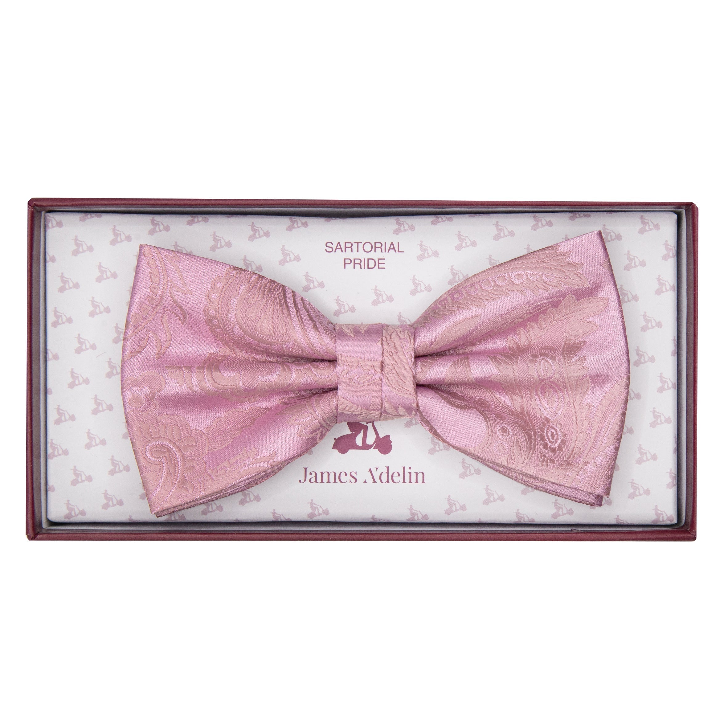 Pink/Soft PInk Paisley Weave Bow Tie