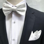 White Luxury Paisley Weave Pocket Square