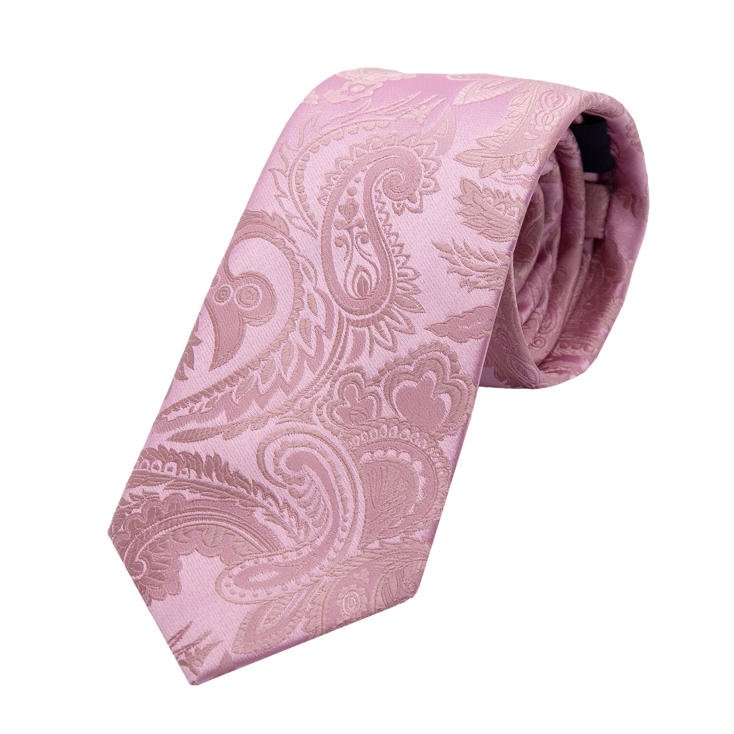 Pink/Soft Pink Luxury Paisley Weave Neck Tie