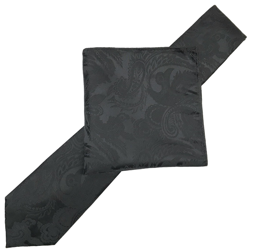 Black Luxury Paisley Weave Neck Tie