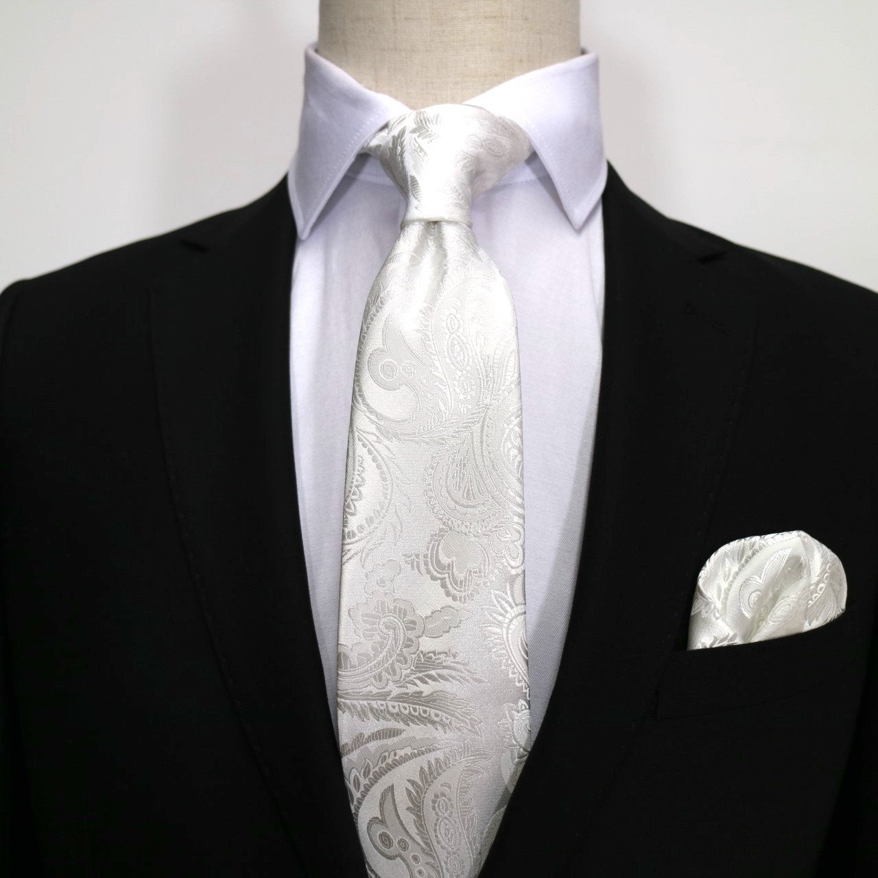 Off White Luxury Paisley Weave Neck Tie