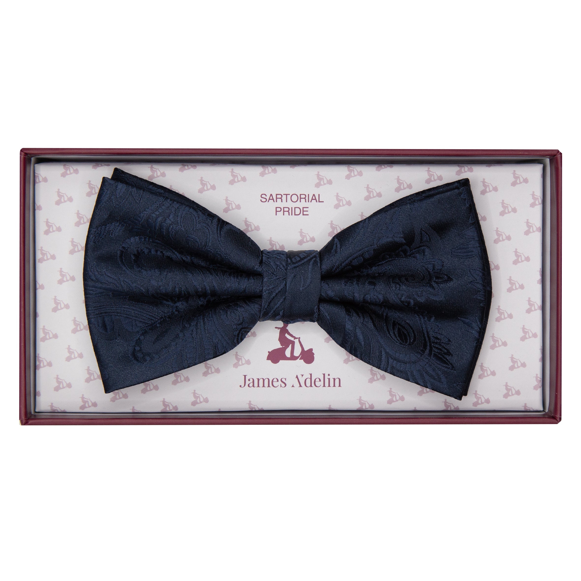 Navy Luxury Paisley Weave Bow Tie