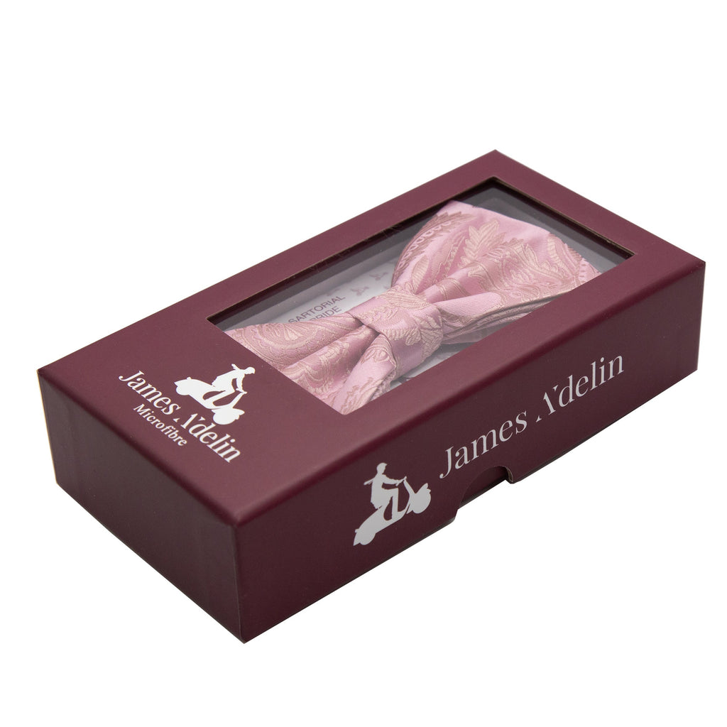 Pink/Soft PInk Paisley Weave Bow Tie