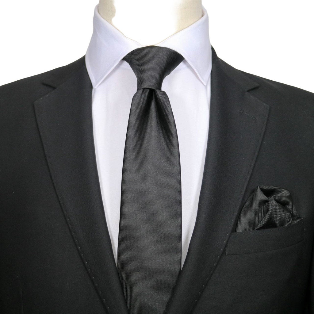 Black Luxury Textured Weave Neck Tie