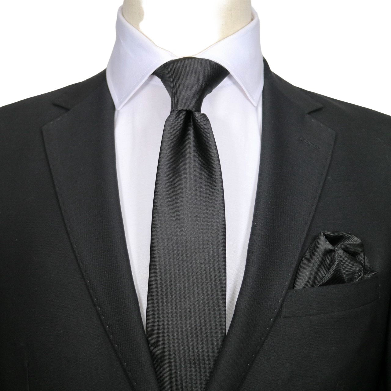 Black Luxury Textured Weave Neck Tie