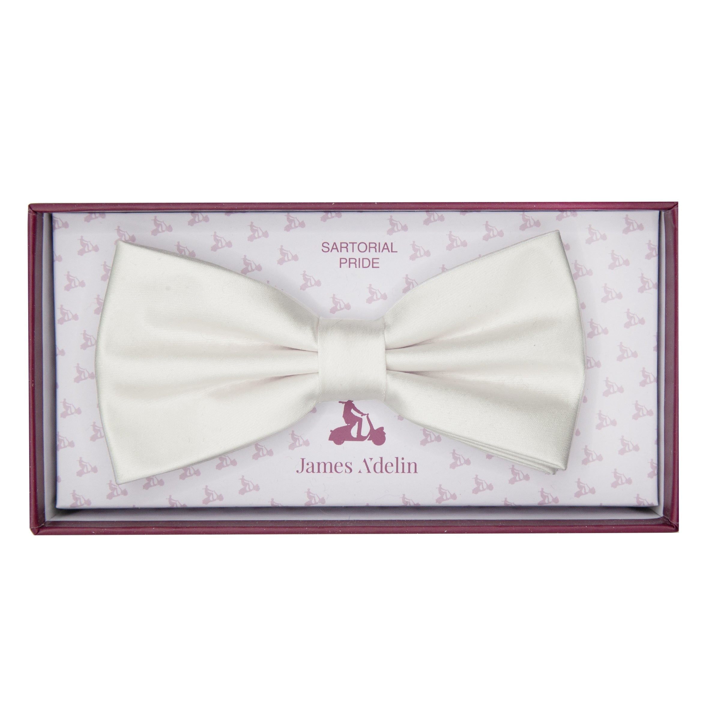 Off White Luxury Satin Weave Bow Tie
