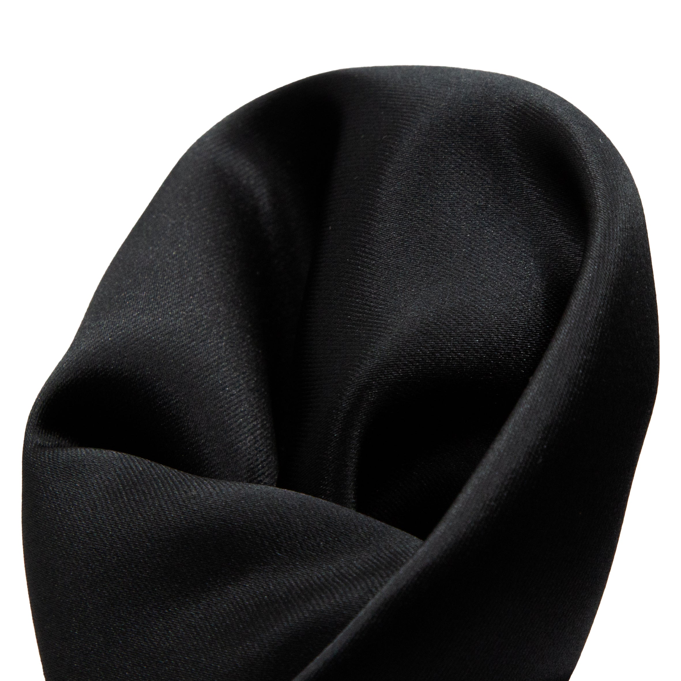 Black Luxury Satin Weave Pocket Square