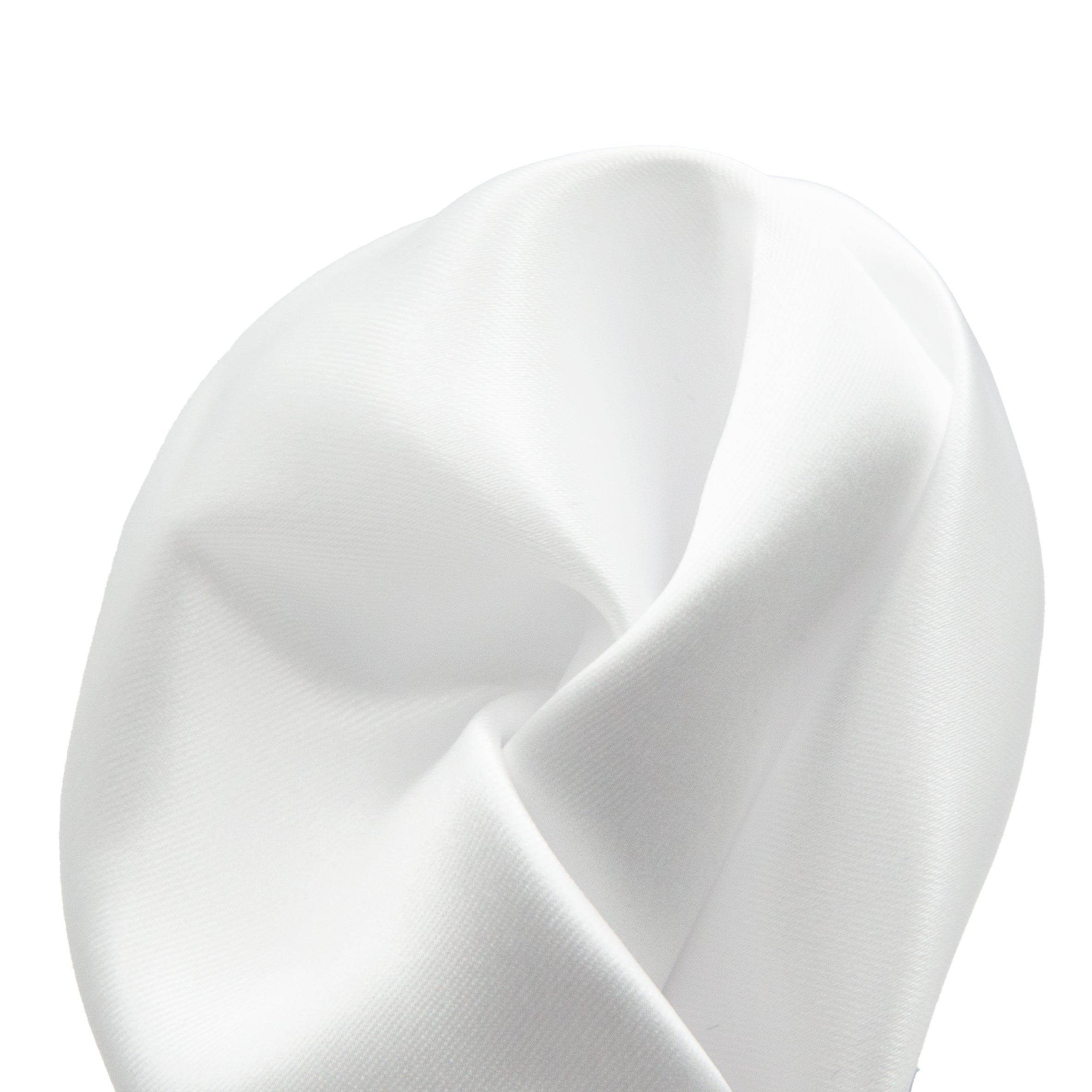 White Luxury Satin Weave Pocket Square