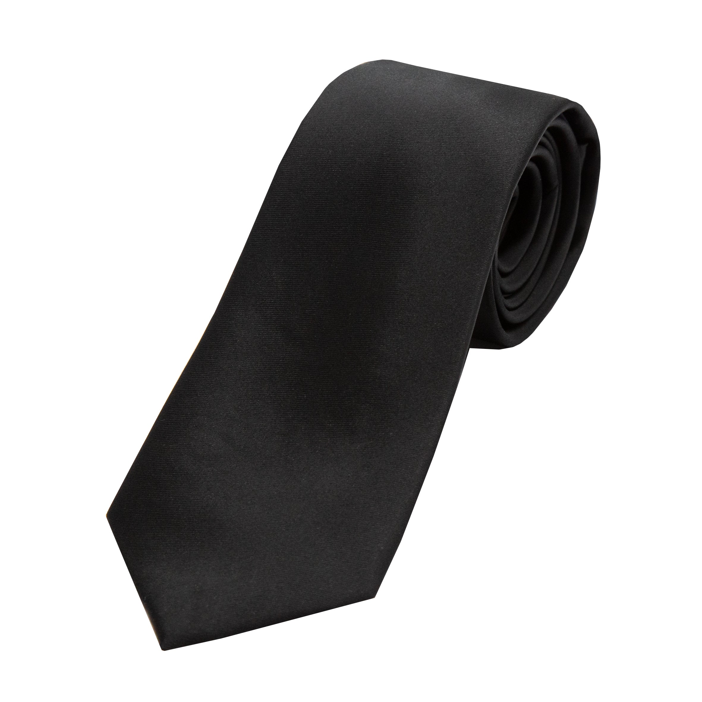 Black Luxury Satin Weave Neck Tie
