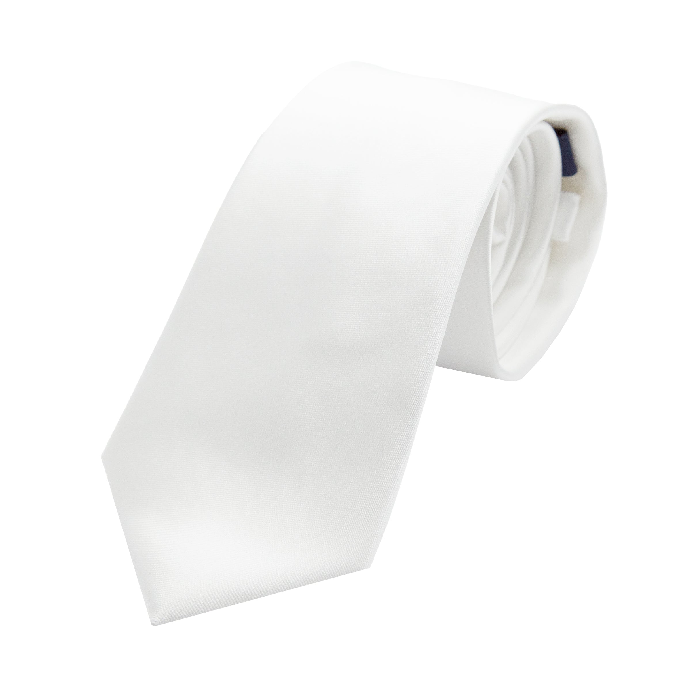White Luxury Satin Weave Neck Tie