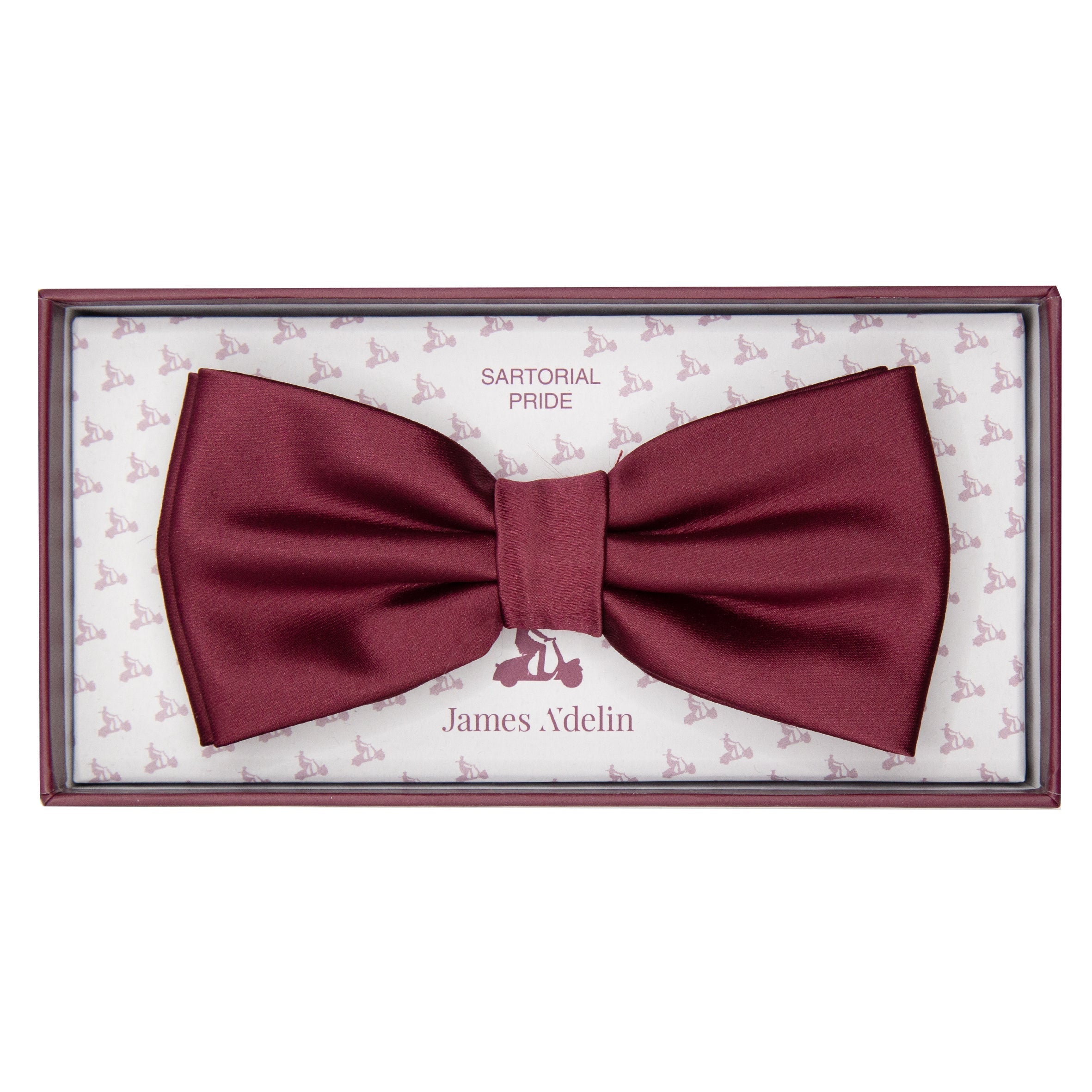 Burgundy Luxury Satin Weave Bow Tie