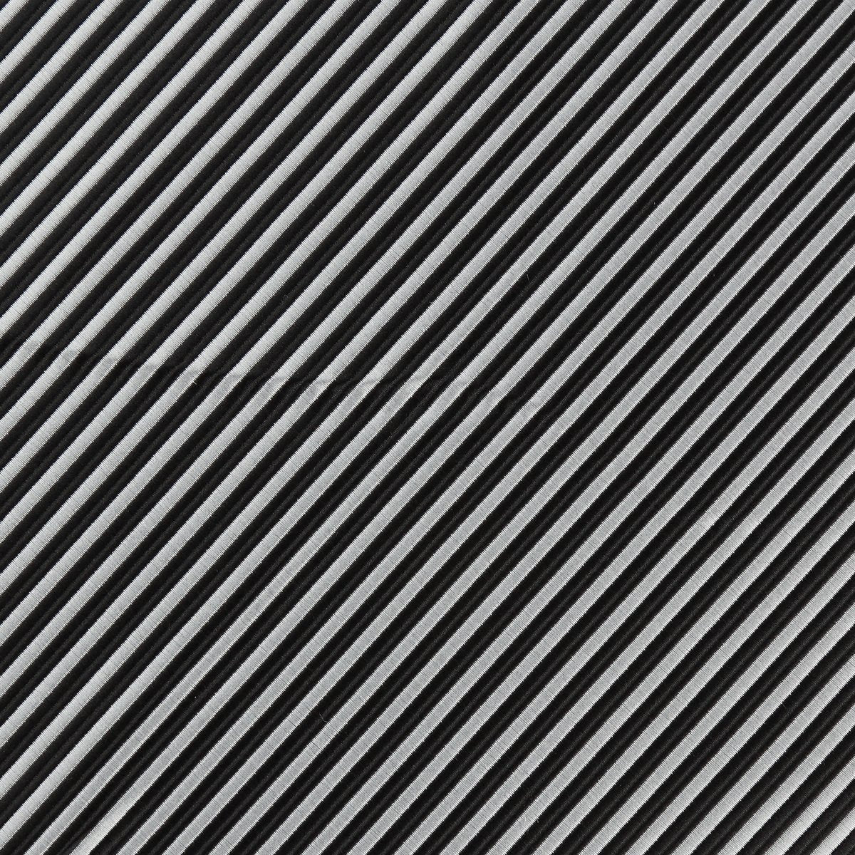 Black/White Luxury Mini Striped Weave Pocket Square