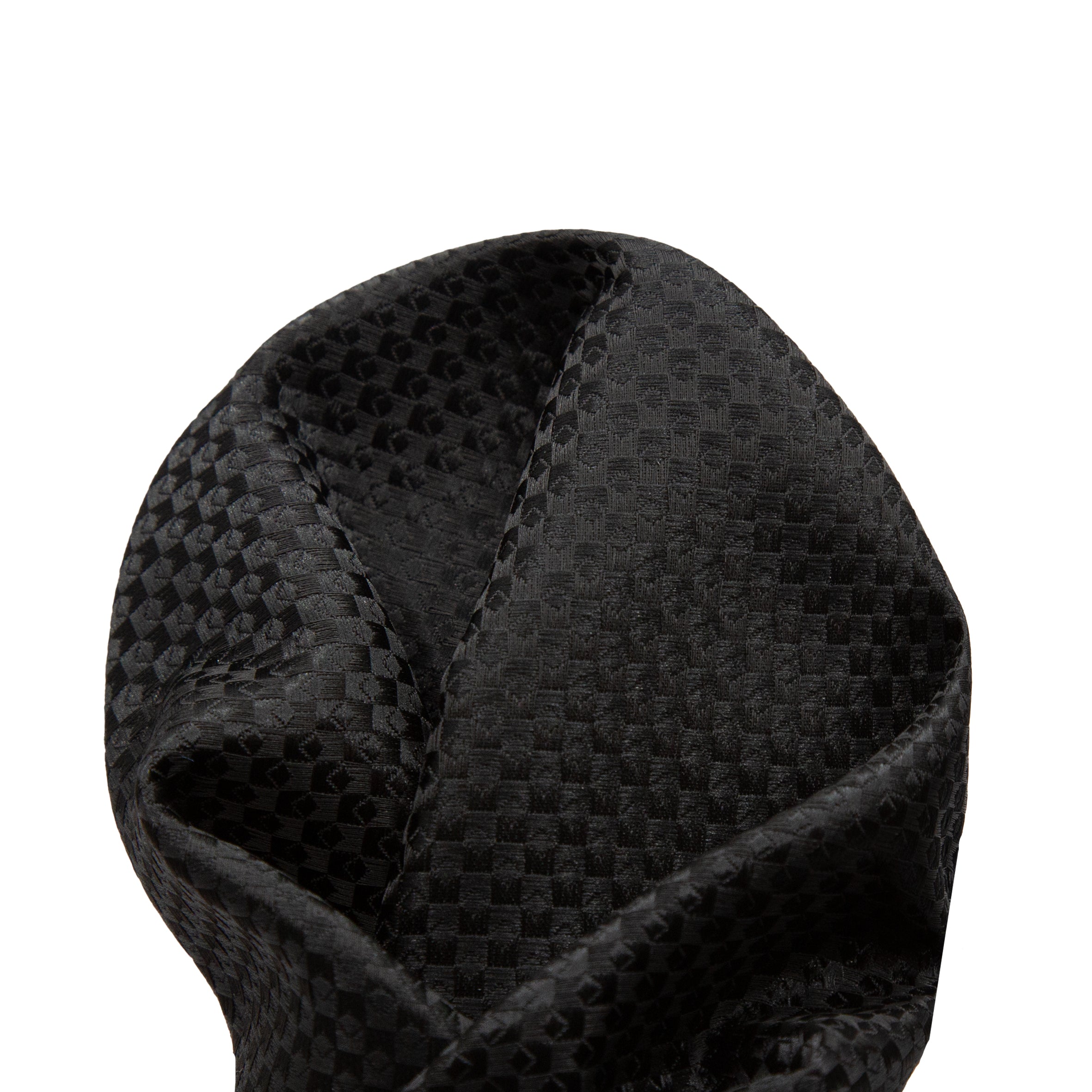 Black/Black Luxury Gingham Textured Weave Pocket Square