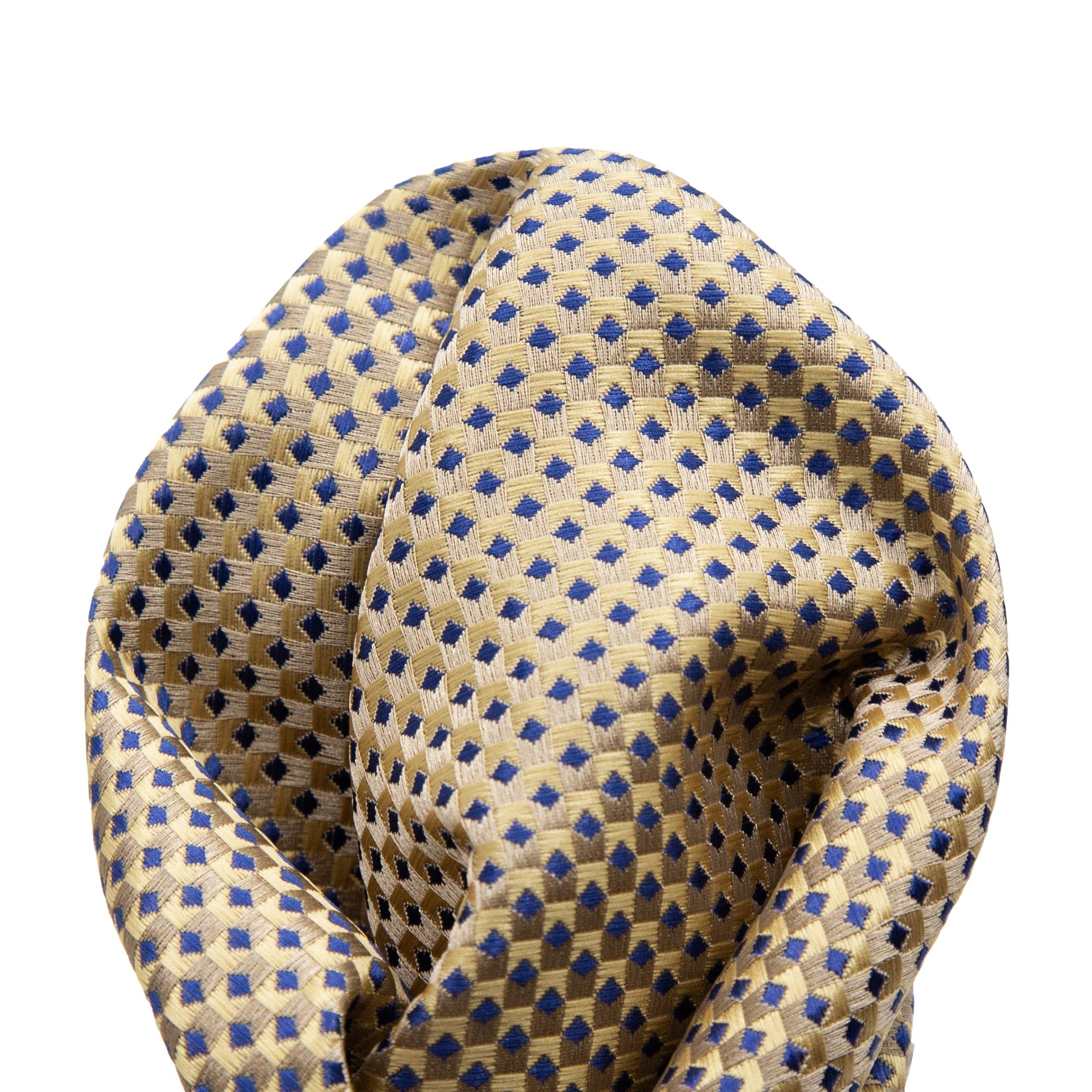 Taupe/Navy Luxury Gingham Textured Weave Pocket Square