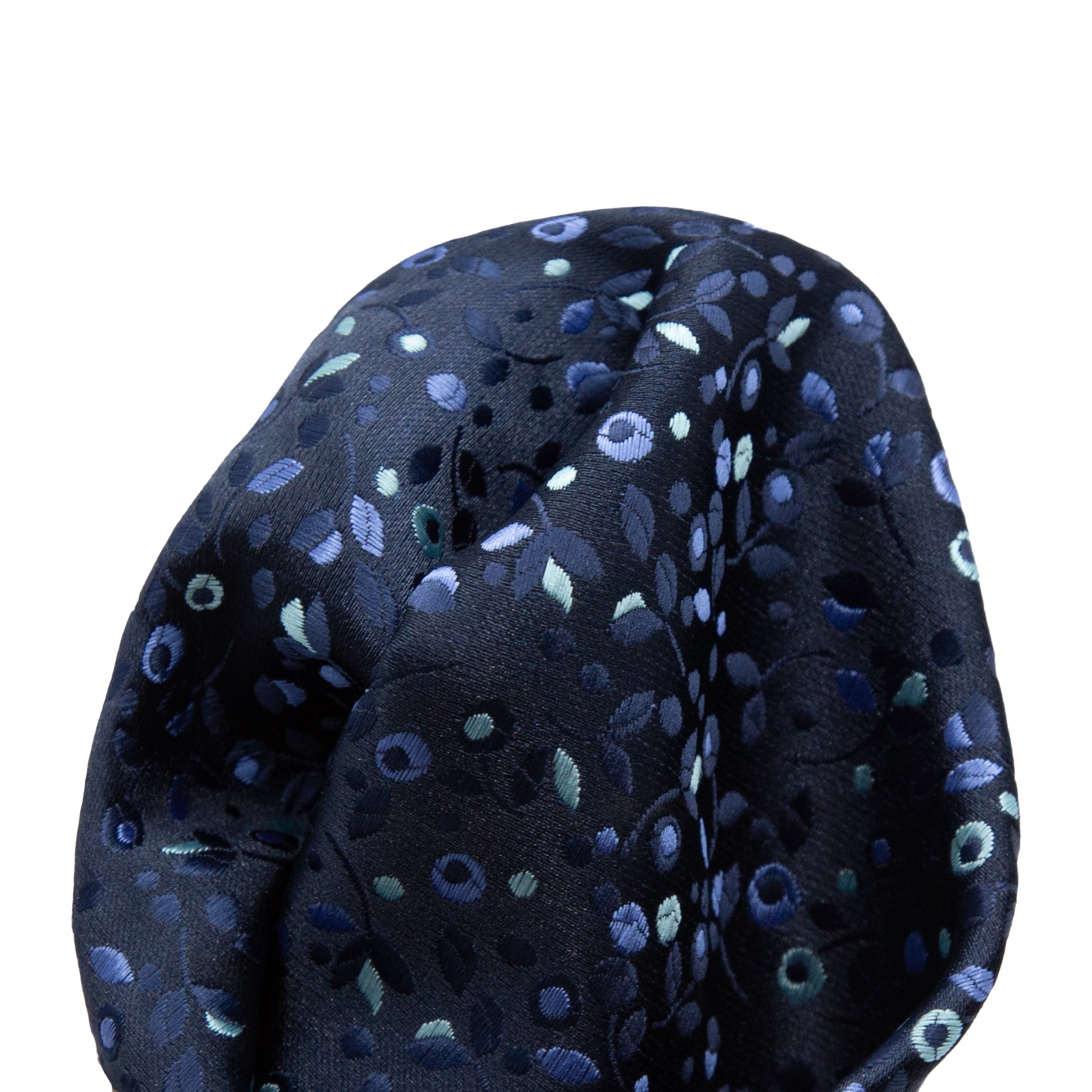 Navy Luxury Mini Floral Weave Pocket Square