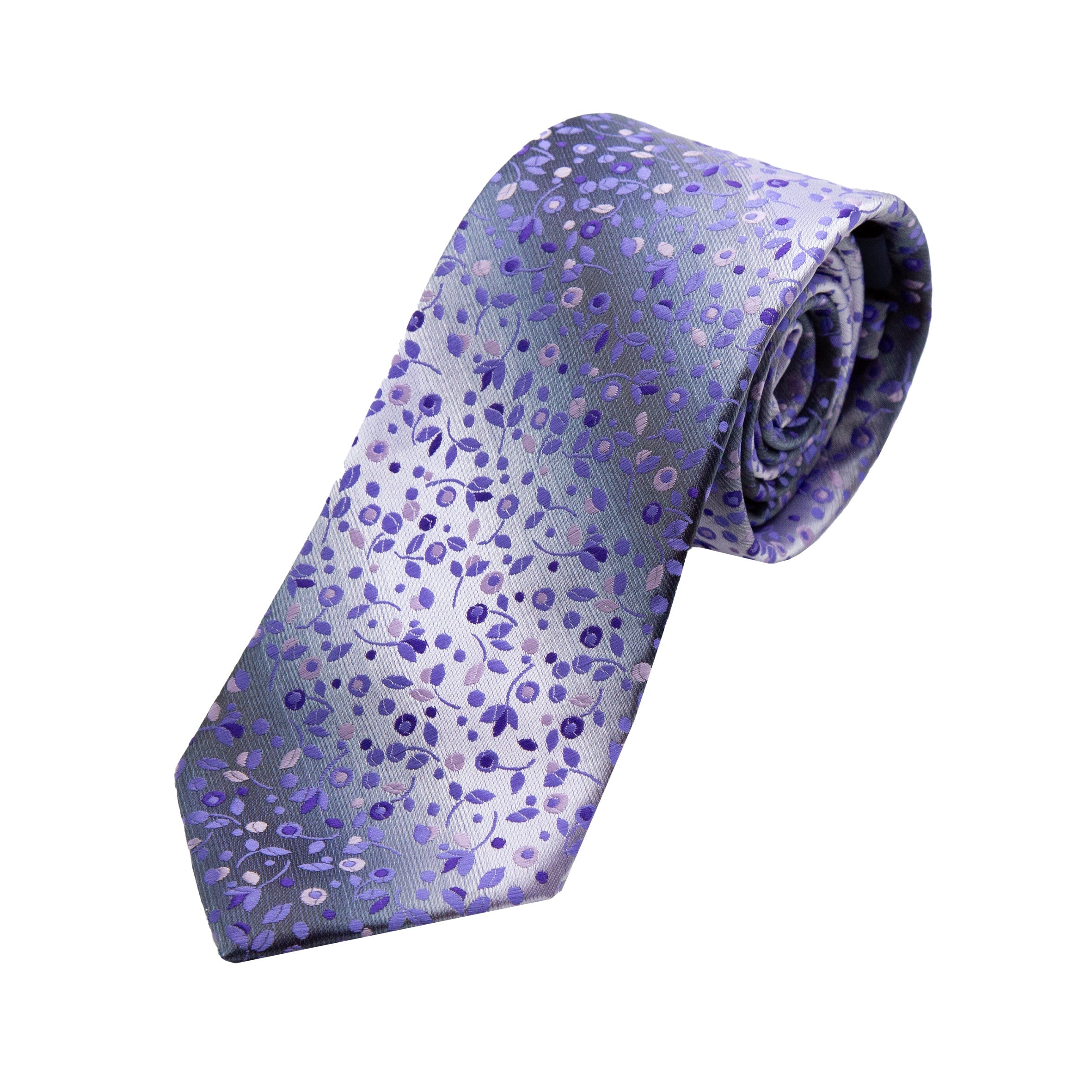 Purple Luxury Mini Floral Weave Neck Tie