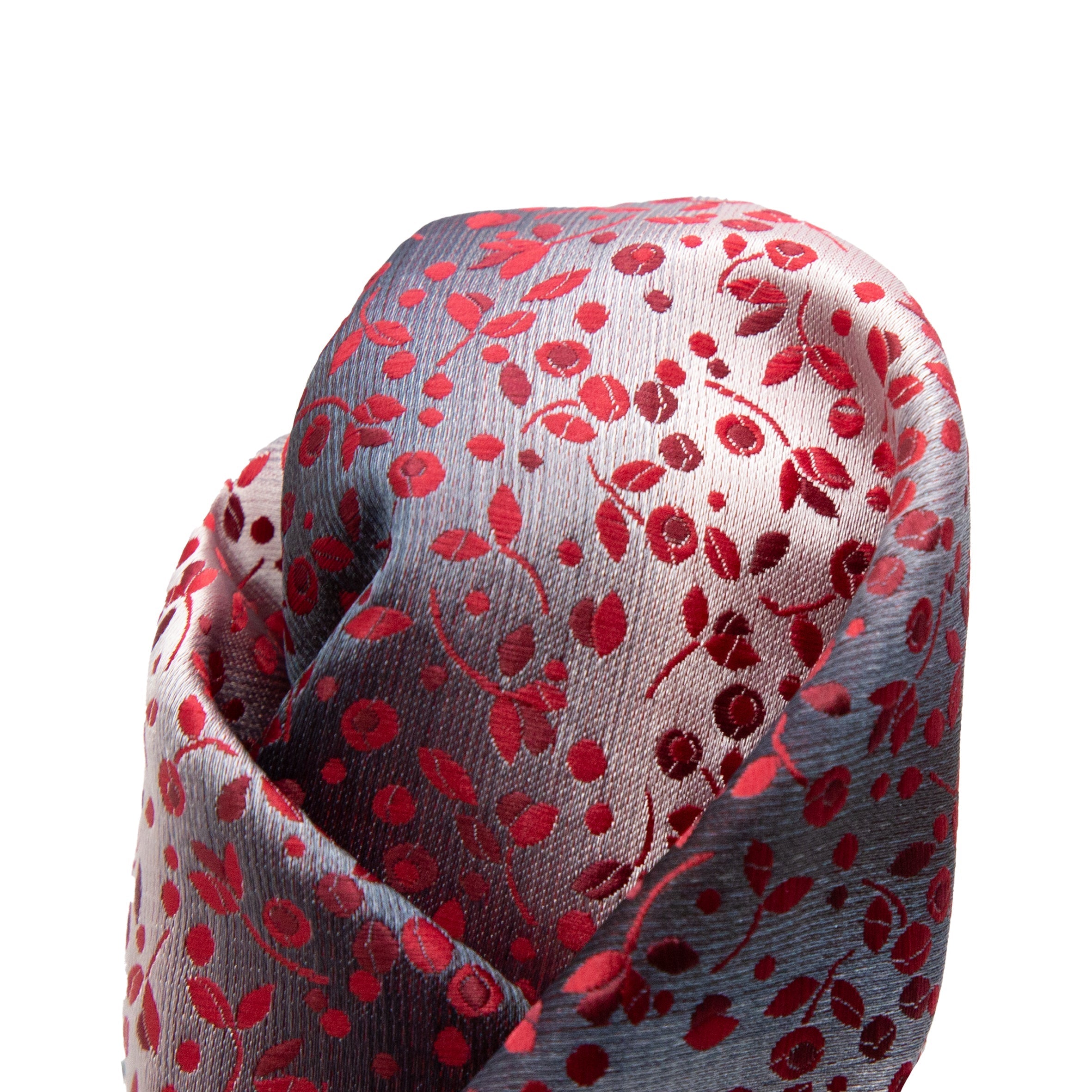 Red Luxury Mini Floral Weave Pocket Square