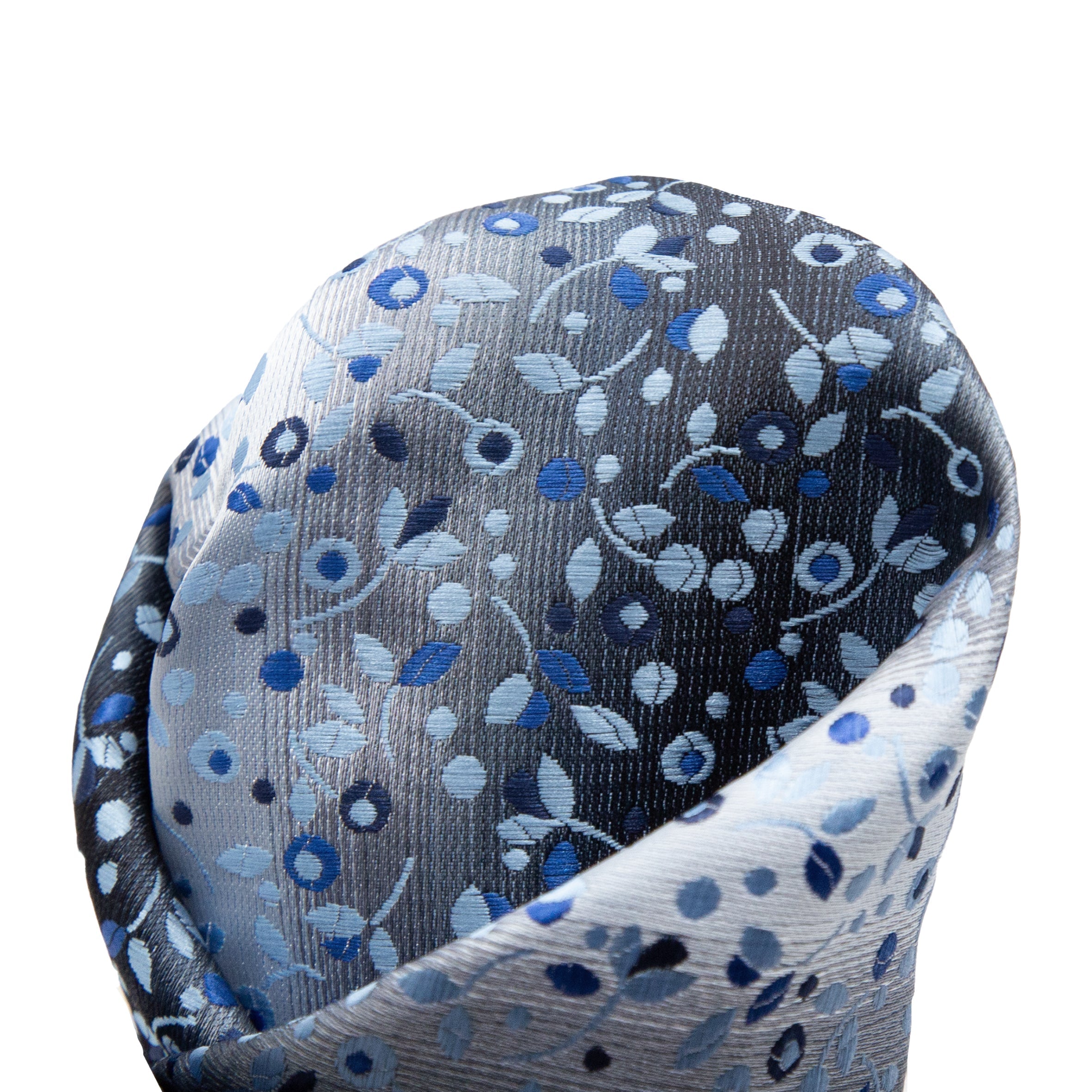 Blue Luxury Mini Floral Weave Pocket Square