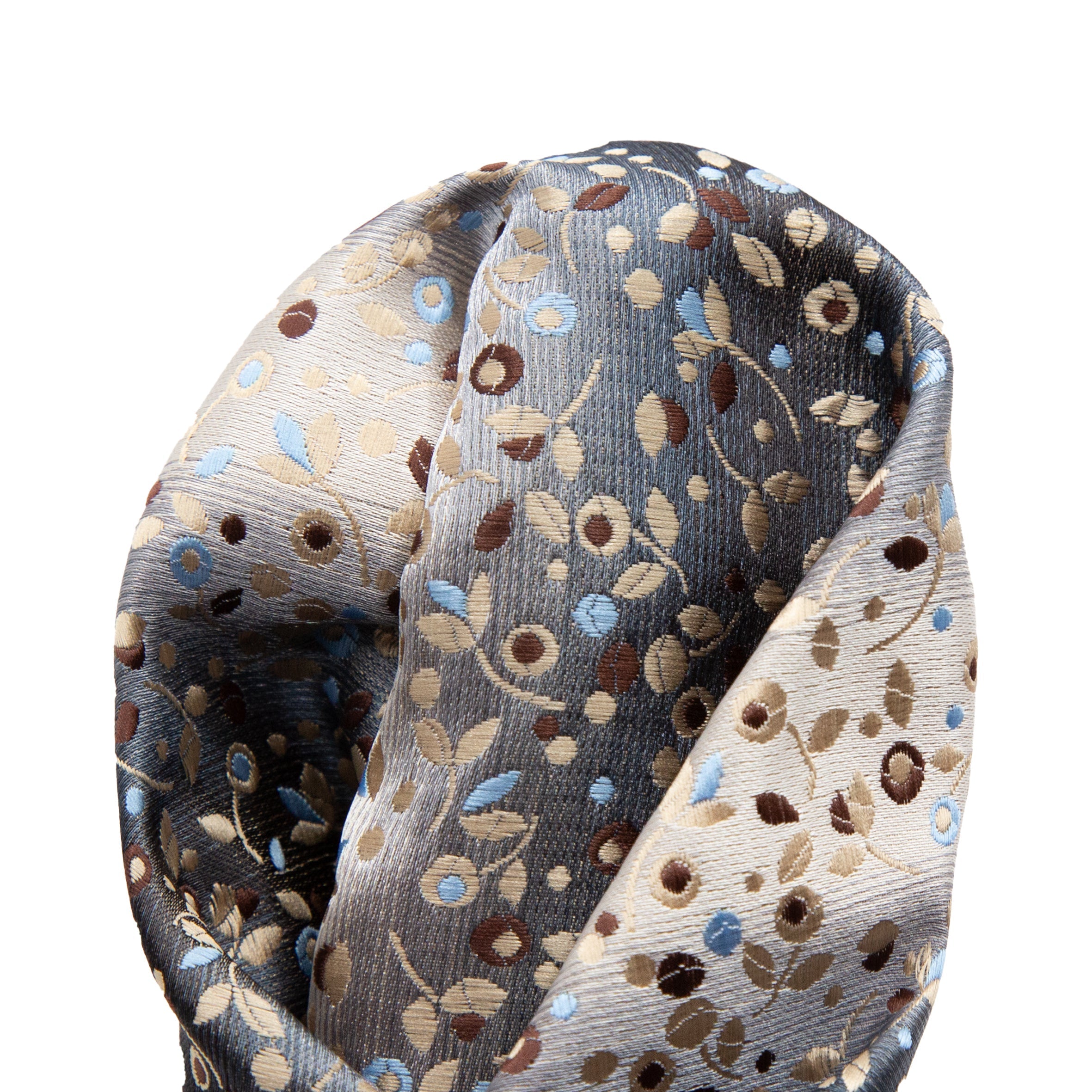 Taupe Luxury Mini Floral Weave Pocket Square