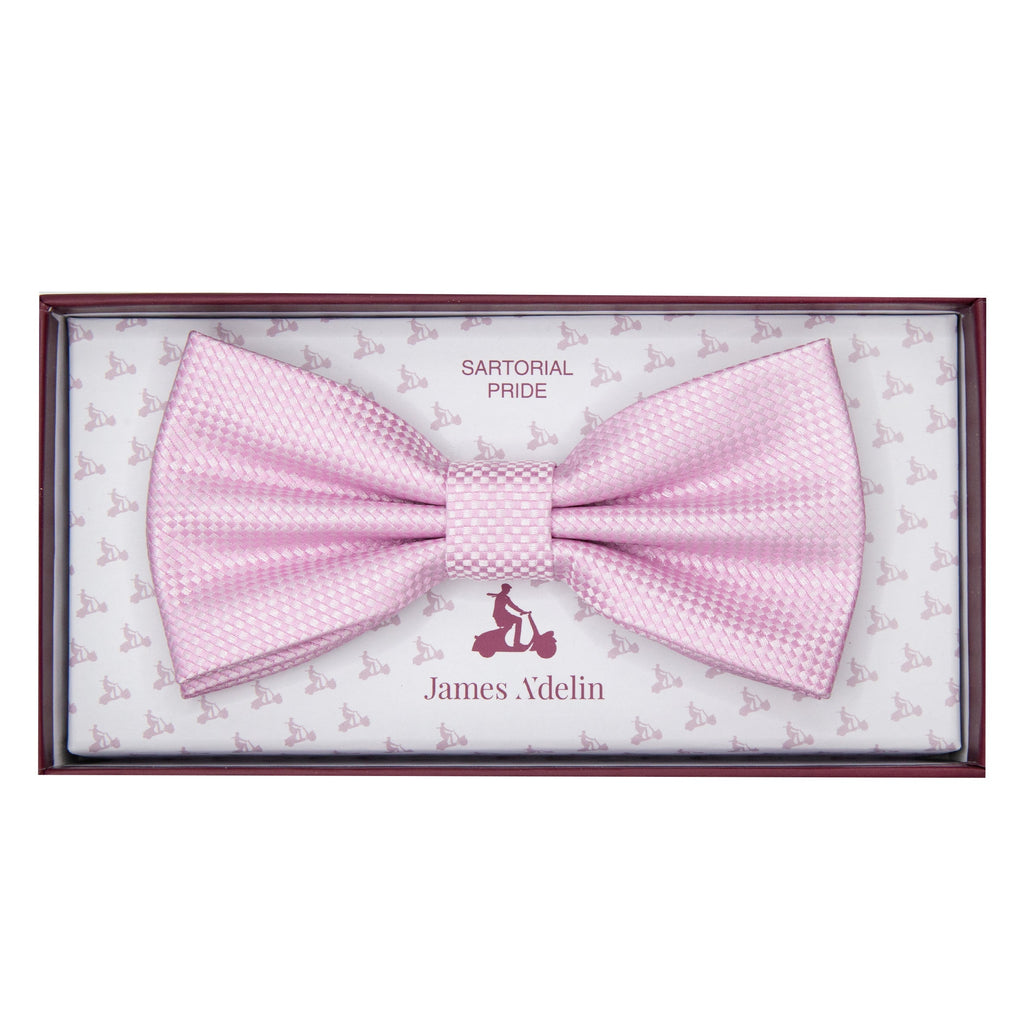 Soft Pink Luxury Textured Weave Bow Tie