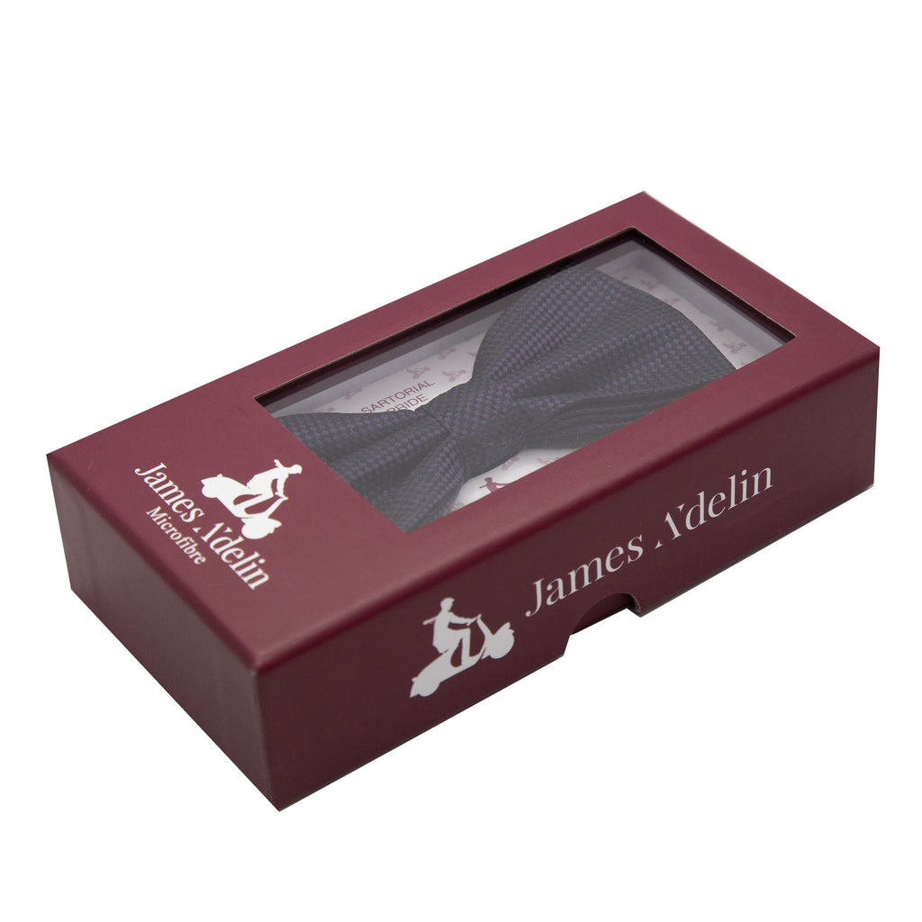 Dark Purple Luxury Textured Weave Bow Tie