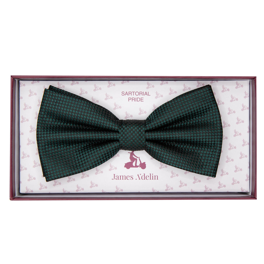 Dark Green Luxury Textured Weave Bow Tie