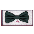Dark Green Luxury Textured Weave Bow Tie
