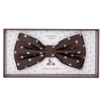 Brown/Sky Luxury Polka Dot Textured Weave Bow Tie